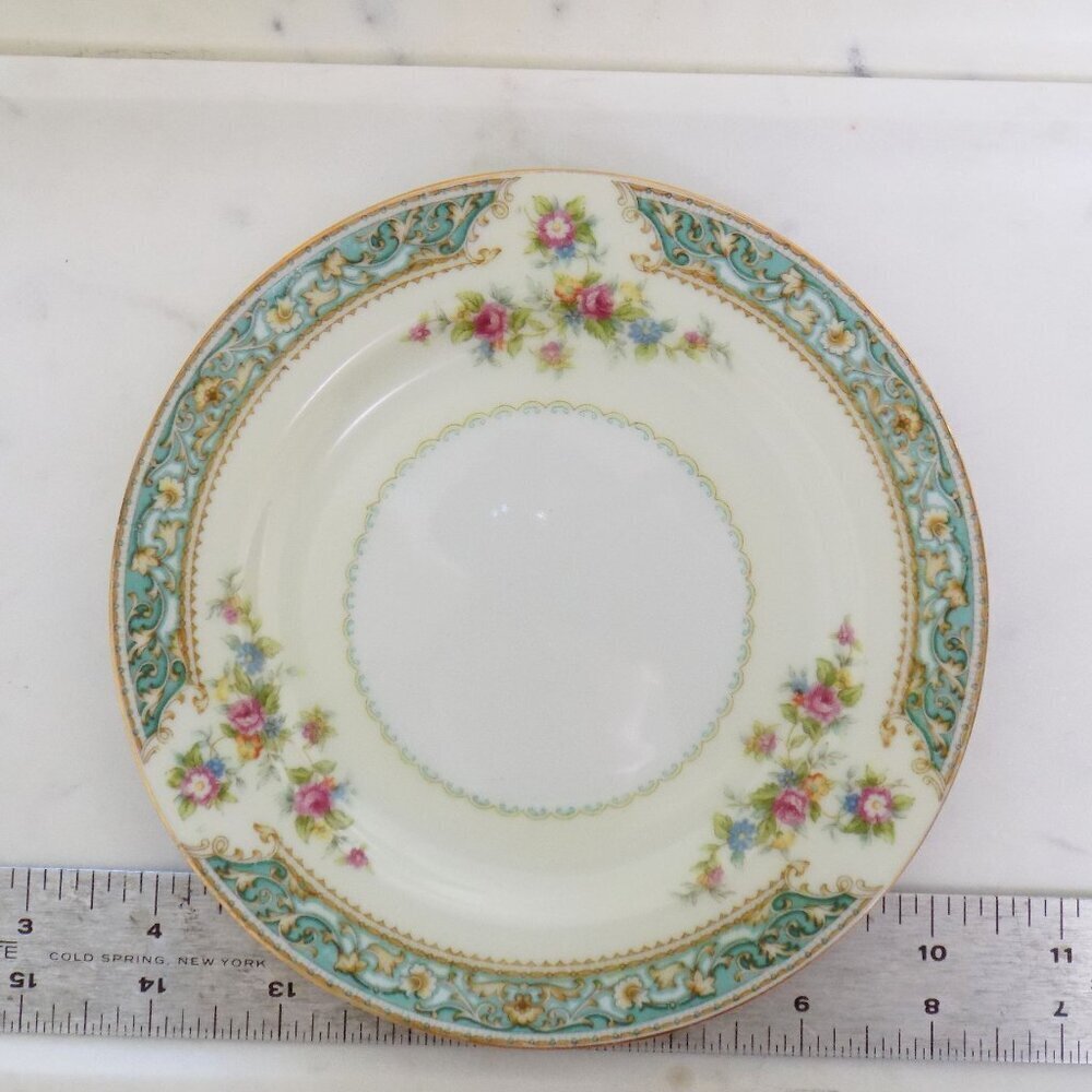 vintage trinket dish jewelry ring earring tray anthro decor floral cotta… - Picture 3 of 4